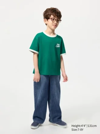 T-shirt grafica in cotone AIRism per bambini