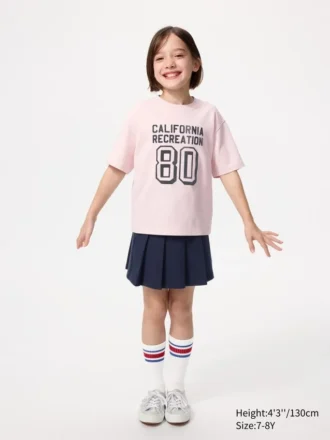 T-shirt grafica in cotone AIRism per bambini