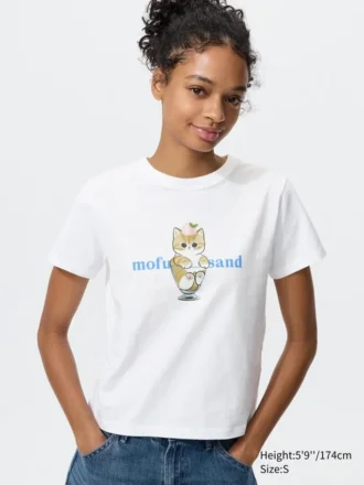 T-shirt grafica Mofusand Ut da donna