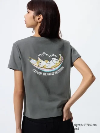 T-shirt grafica Mofusand Ut da donna