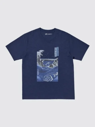 T-shirt grafica unisex Ukiyo-E Blue UT T-shirt grafica unisex Ukiyo-E Blue UT