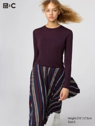 T-shirt HEATTECH in misto cashmere da donna | Extra calda