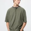 T-shirt Henley Dry Waffle da uomo