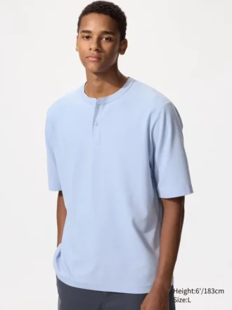 T-shirt Henley Dry Waffle da uomo