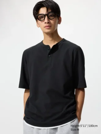 T-shirt Henley Dry Waffle da uomo