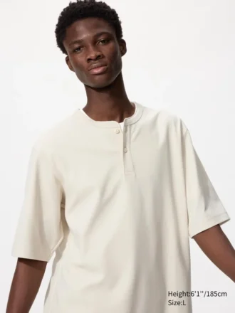 T-shirt Henley Dry Waffle da uomo
