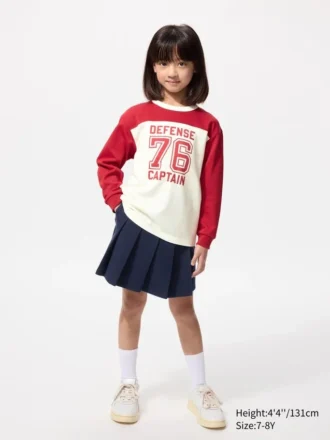 T-shirt in cotone AIRism a manica lunga per bambini | Grafica