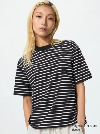 T-shirt in cotone AIRism da donna | A righe