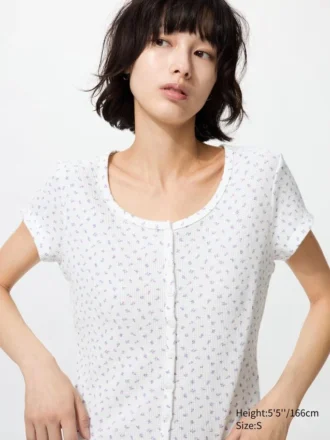 T-shirt mini da donna Waffle Full Open | Motivo