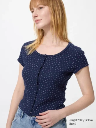 T-shirt mini da donna Waffle Full Open | Motivo
