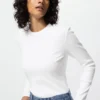 T-shirt morbida a costine da donna | Maglie a manica lunga T-shirt morbida a costine da donna | Maglie a manica lunga