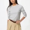 T-shirt morbida a costine da donna | Maglie a manica lunga T-shirt morbida a costine da donna | Maglie a manica lunga