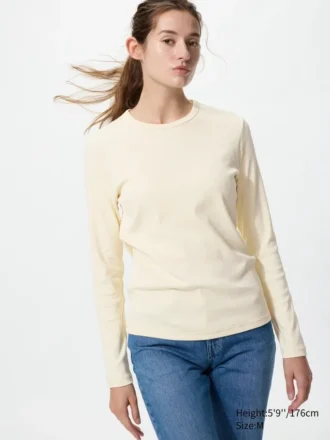 T-shirt morbida a costine da donna | Maglie a manica lunga