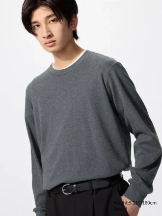 T-shirt morbida spazzolata da uomo | Maglie a manica lunga