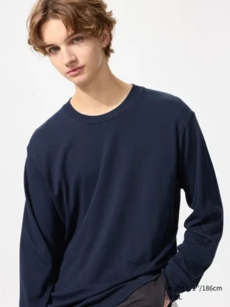 T-shirt morbida spazzolata da uomo | Maglie a manica lunga T-shirt morbida spazzolata da uomo | Maglie a manica lunga