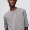 T-shirt oversize a righe in cotone AIRism unisex T-shirt oversize a righe in cotone AIRism unisex