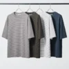 T-shirt oversize a righe in cotone AIRism unisex T-shirt oversize a righe in cotone AIRism unisex