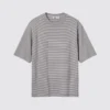 T-shirt oversize a righe in cotone AIRism unisex T-shirt oversize a righe in cotone AIRism unisex