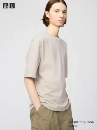 T-shirt oversize unisex in cotone AIRism | Maniche a tre quarti