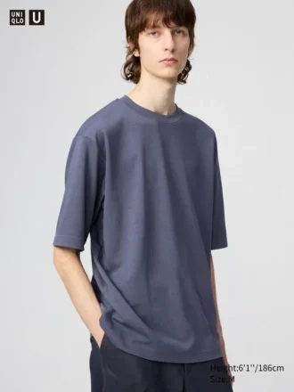 T-shirt oversize unisex in cotone AIRism | Maniche a tre quarti