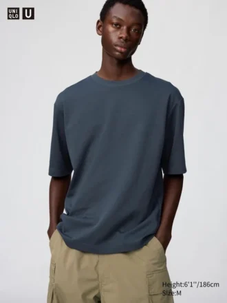 T-shirt oversize unisex in cotone AIRism | Maniche a tre quarti