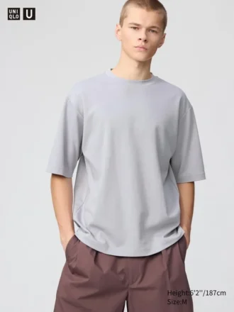 T-shirt oversize unisex in cotone AIRism | Maniche a tre quarti