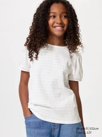 T-shirt per bambini con maniche a sbuffo | Arricciature