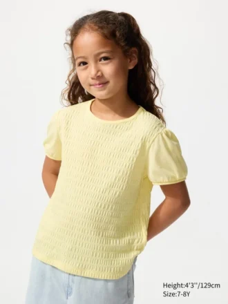 T-shirt per bambini con maniche a sbuffo | Arricciature