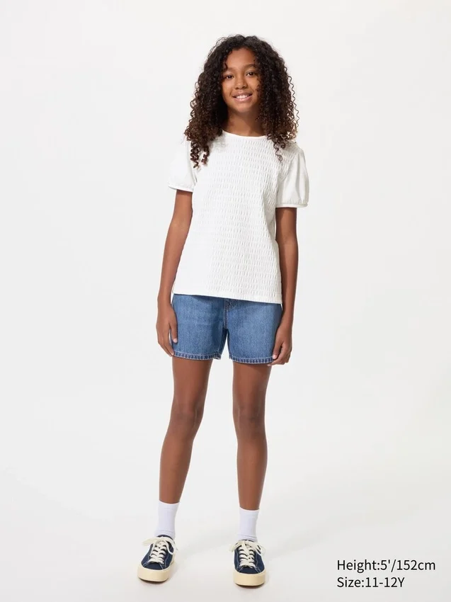 T-shirt per bambini con maniche a sbuffo | Arricciature T-shirt per bambini con maniche a sbuffo | Arricciature