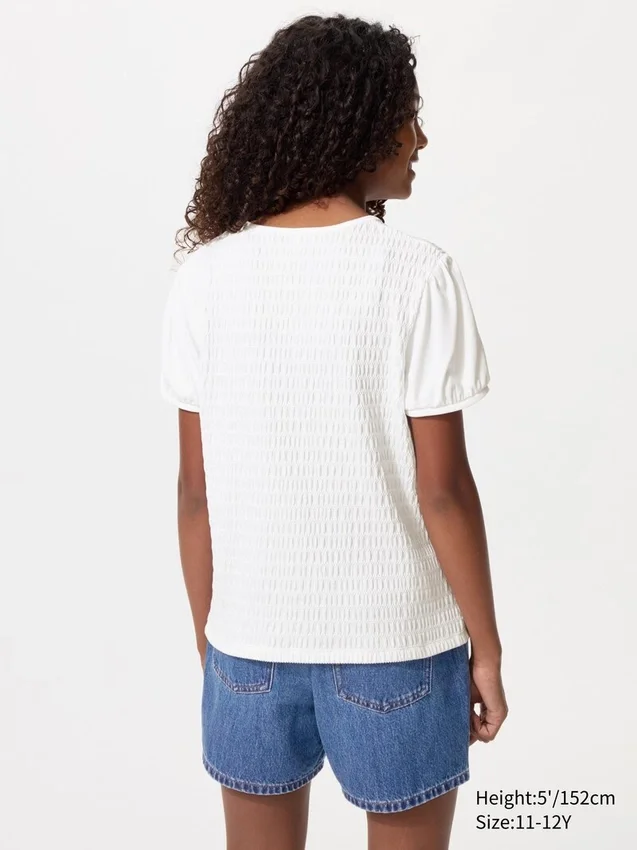 T-shirt per bambini con maniche a sbuffo | Arricciature T-shirt per bambini con maniche a sbuffo | Arricciature