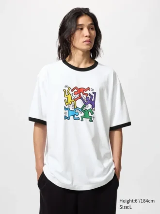 T-shirt unisex con stampa grafica Ny Pop Art | Keith Haring