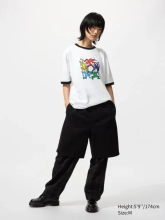 T-shirt unisex con stampa grafica Ny Pop Art | Keith Haring