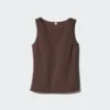 Top a reggiseno con scollo a barchetta in jersey di crêpe da donna
