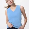 Top a reggiseno con scollo a V da donna