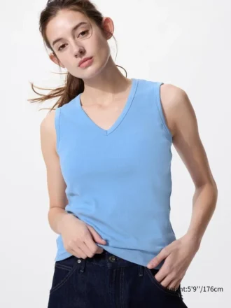 Top a reggiseno con scollo a V da donna