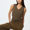 Top a reggiseno con scollo a V da donna