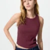 Top a reggiseno corto a costine da donna Top a reggiseno corto a costine da donna