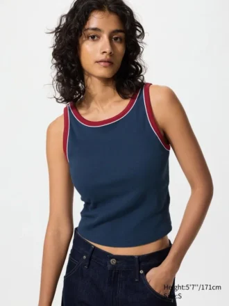 Top a reggiseno corto a costine da donna | Ringer