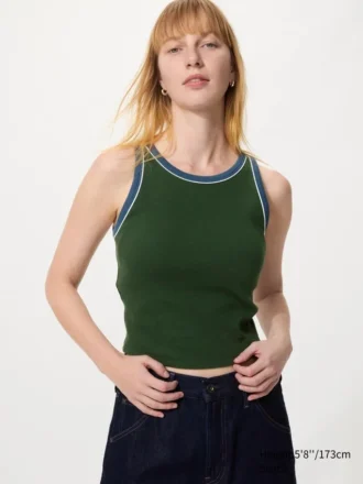 Top a reggiseno corto a costine da donna | Ringer