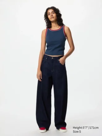 Top a reggiseno corto a costine da donna | Ringer