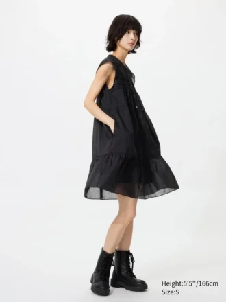 Vestito a balze in cotone leggero da donna