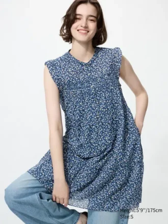 Vestito a balze in cotone leggero da donna | Stampa
