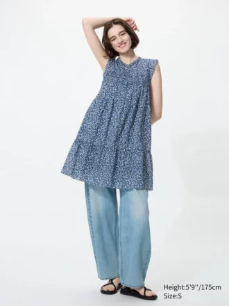 Vestito a balze in cotone leggero da donna | Stampa