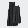 Vestito a balze in misto lino da donna