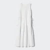 Vestito a balze in misto lino da donna | A righe