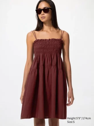 Vestito a canotta da donna in misto lino