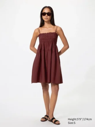 Vestito a canotta da donna in misto lino