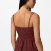 Vestito a canotta da donna in misto lino