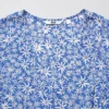 Vestito corto da donna con stampa, scollo a V e maniche a manica lunga