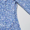 Vestito corto da donna con stampa, scollo a V e maniche a manica lunga